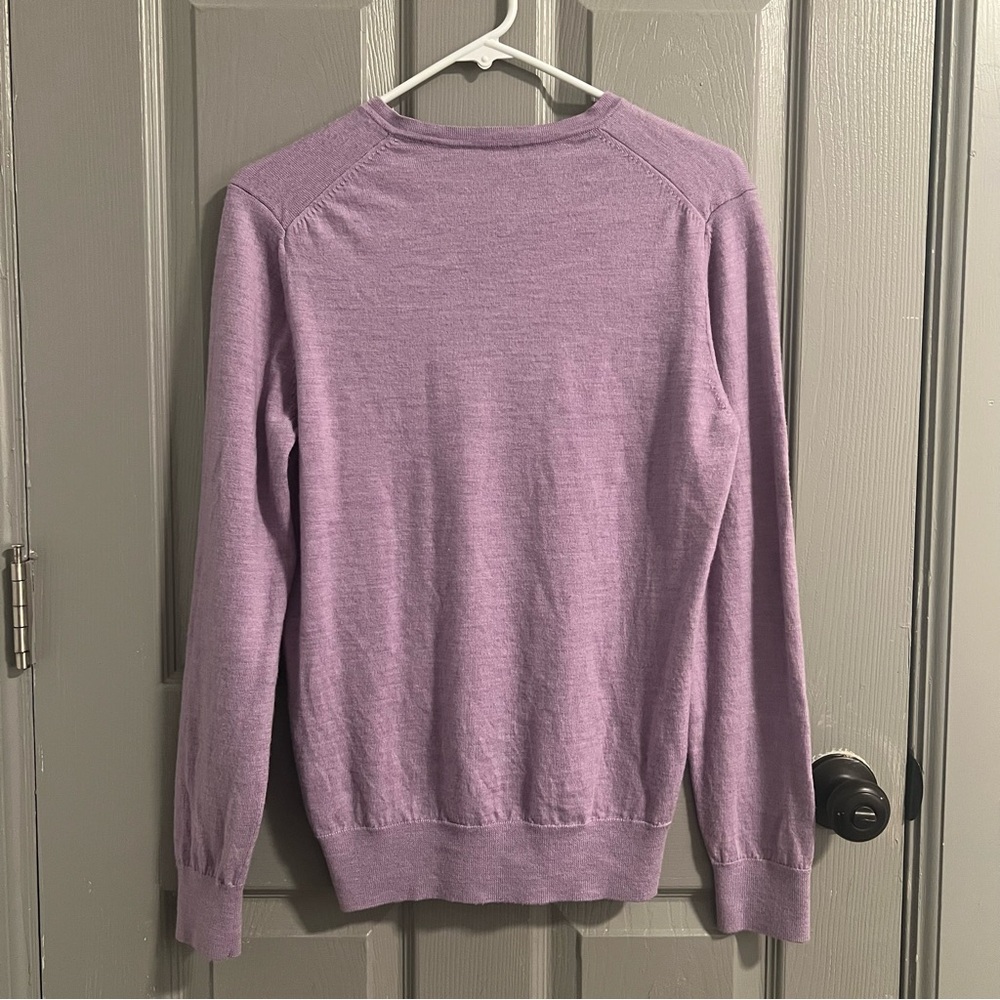 Charles Tyrwhitt Lavender V-Neck merino wool Sweater - Picture 5 of 5